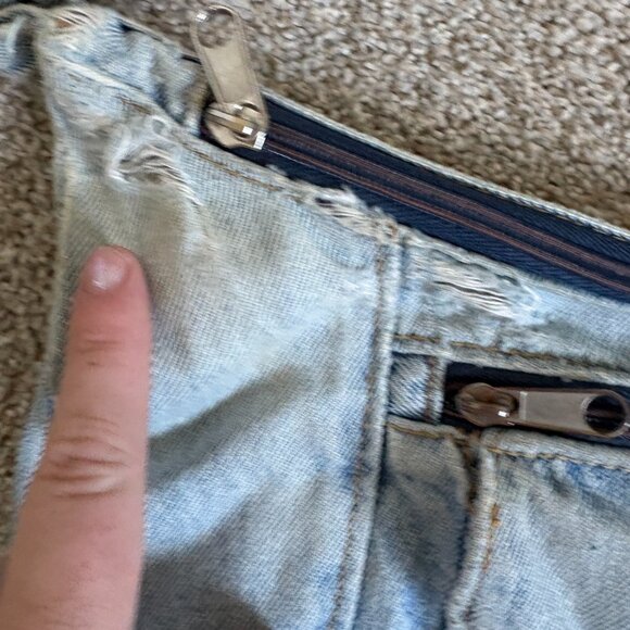Vintage jean denim purse bag light 90s distressed cross body - Picture 8 of 9